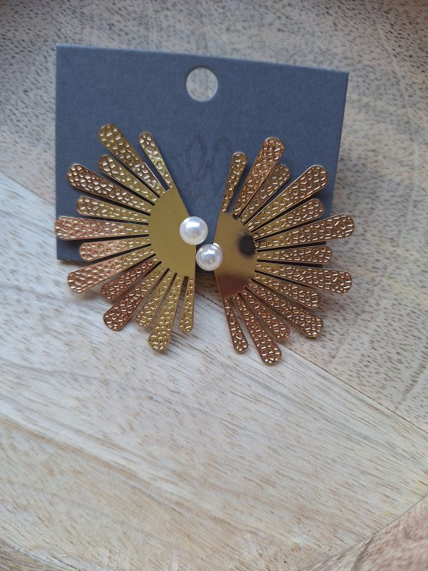 Waaier effect goud met parel