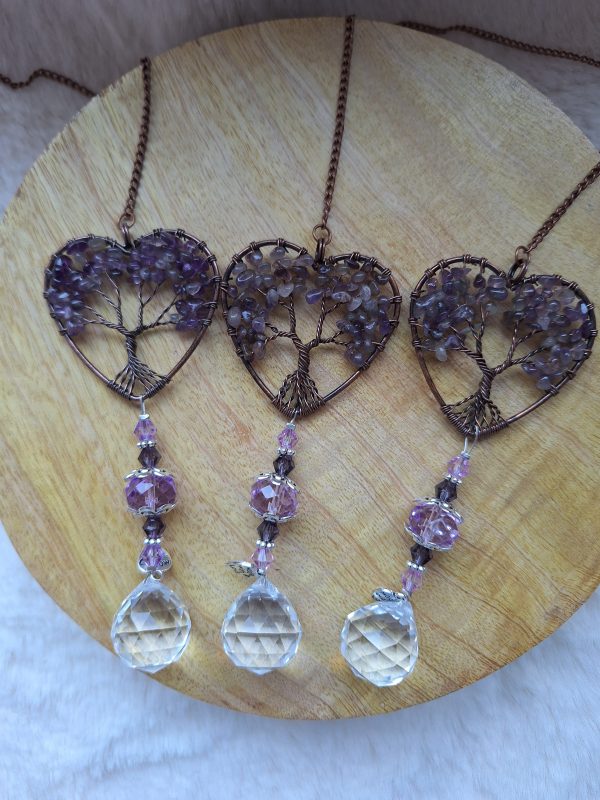 Amethist hart hanger levensboom