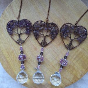 Amethist hart hanger levensboom