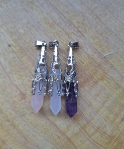 Rozenkwarts, Bergkristal,  Amethist, Hanger