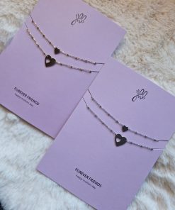 Duo Hart Armband voor jezelf , vriendin ,vrouw , Mama .Goud en silver