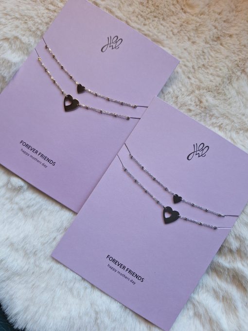 Duo Hart Armband voor jezelf , vriendin ,vrouw , Mama .Goud en silver