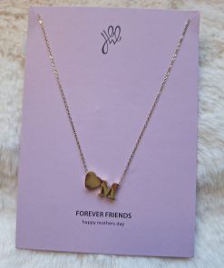 Goud hals Ketting Met hartje M van Mama