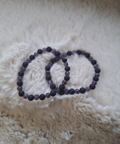 Lava en Amethist armband