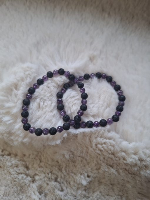 Lava en Amethist armband