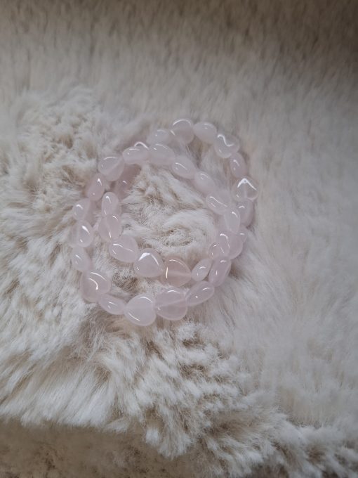 Rozenkwarts hart armband
