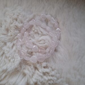Rozenkwarts hart armband